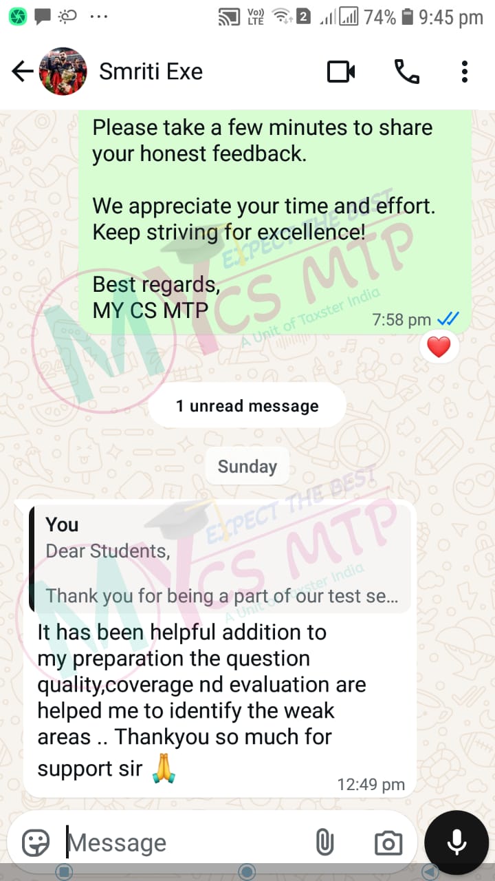 CS Test Series WhatsApp Testimonial 5